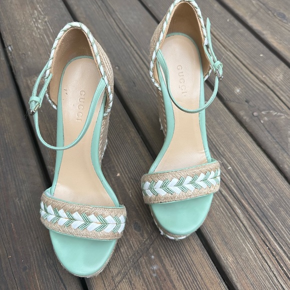 Authentic Gucci Tiffany Wedges - Picture 2 of 6